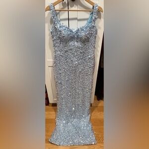 Baby Blue Sequin Gown